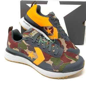 Converse Men's Size Canvas Low Top Sneaker Star Series Run OX Khaki Camo 166443C